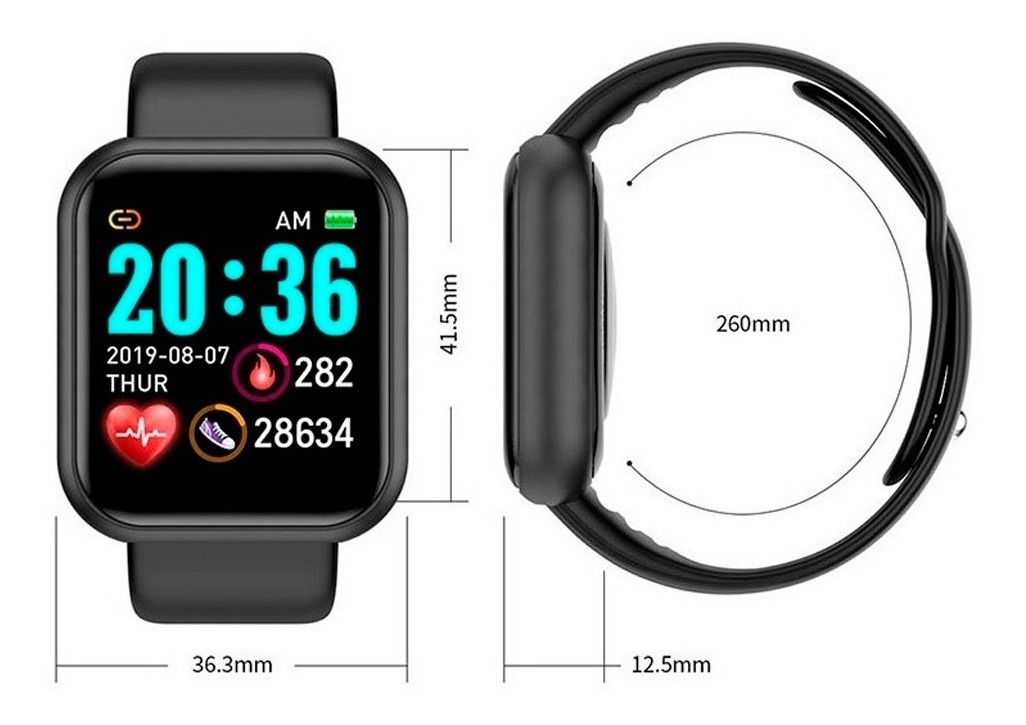 Relógios inteligentes D20 rastreador de fitness Bluetooth Smartwatch para  homen